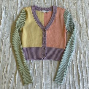 NORDSTROM Pastel Color Block Cardigan Sweater